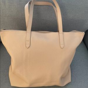 Cuyana classic leather zipper tote, blush